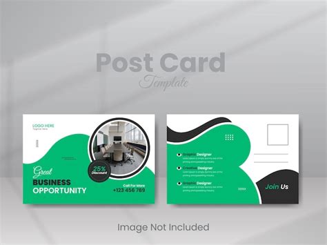 Premium Vector | Business postcard design template