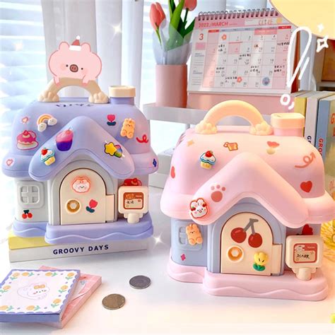 Kawaii Small House Piggy Bank Money Boxes Storage Kids Toys Funny Money ...