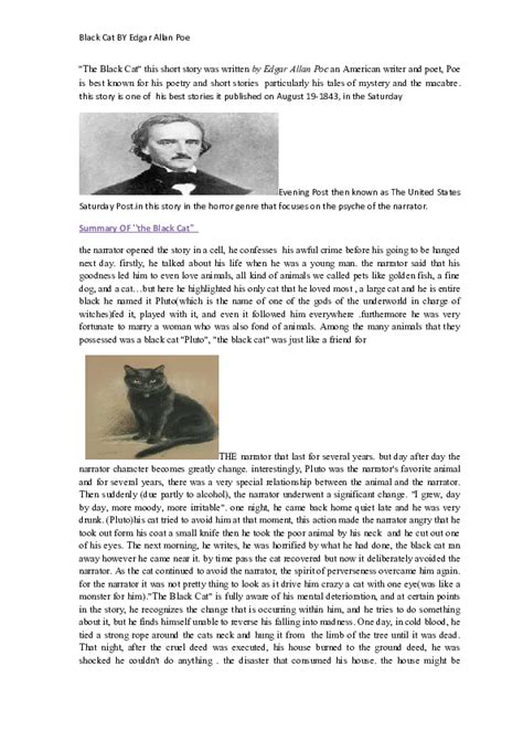 (DOC) The Black Cat this short story was written by Edgar Allan Poe an ...