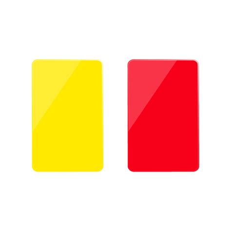 Realistic yellow and red football card. Referee cards in soccer. Vector ...