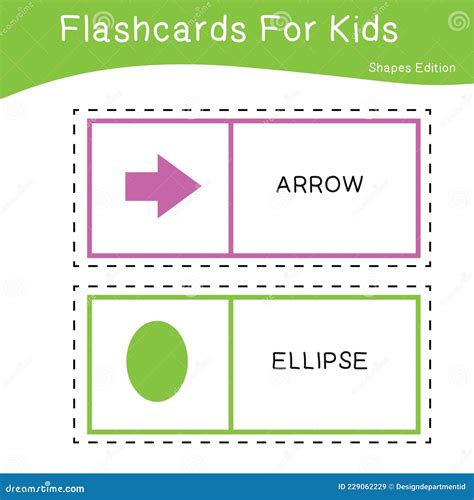 Vector Set of Shapes Flashcards Stock Vector - Illustration of ...