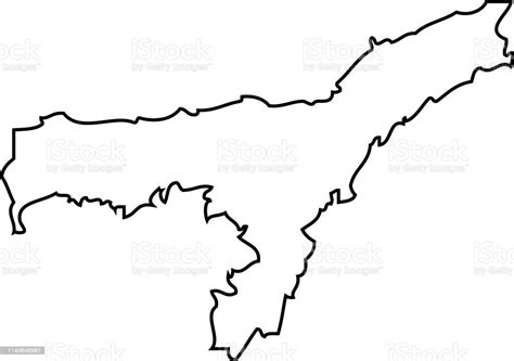 Assam Map Of Region India Stock Illustration - Download Image Now ...