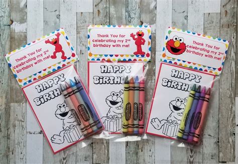 Elmo Birthday Party Favor Bags With Mini Coloring Pages and - Etsy