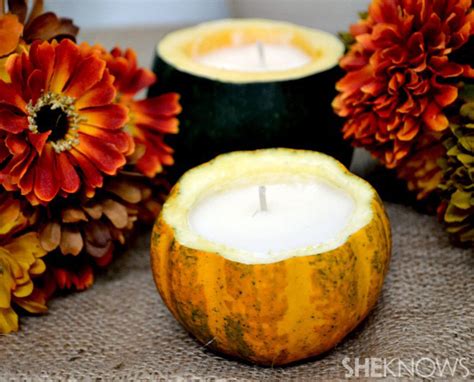 DIY mini pumpkin candles