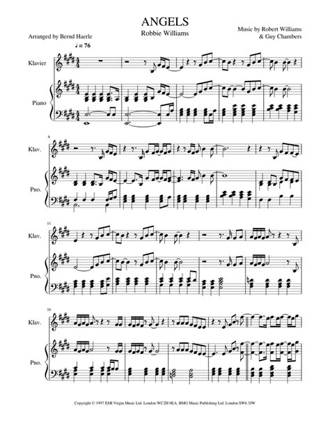 ANGELS Sheet music for Piano (Alto Sax Piano Duet) | Musescore.com