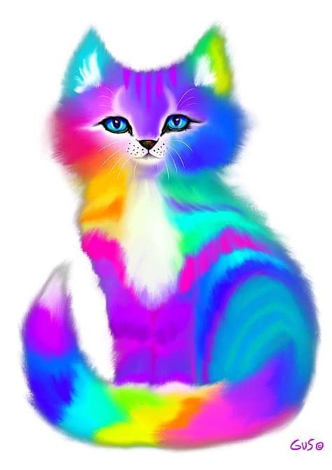 rainbow kittens - Bing Images Fluffy Kittens, Cats And Kittens, Rainbow Art, Rainbow Colors ...