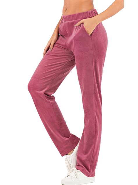 Women's Winter Velvet Tracksuit Pants Lined Sweatpants Fleece Joggers ...