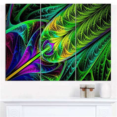 Designart 'Green Stained Glass Texture' Abstract Wall Art Canvas - 36 ...