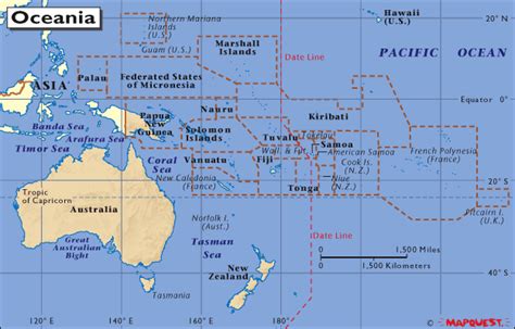 Oceania Population Map