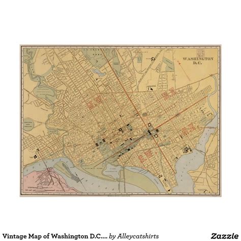 an antique map of washington d c by alleghants