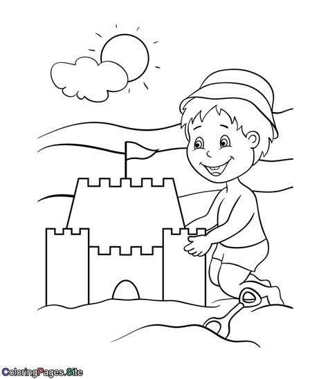 Sandcastle online coloring page - Coloring Pages Online