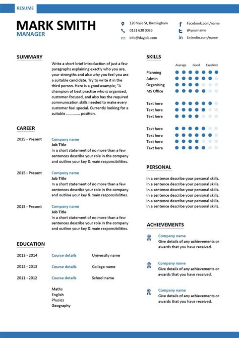 Modern Management resume templates