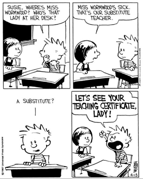 Funny Teacher Cartoons Calvin And Hobbes