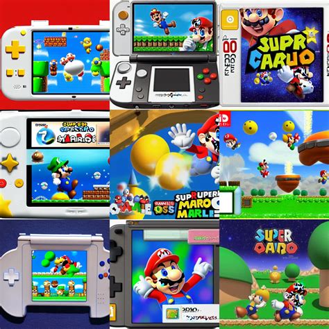 gameplay of Super Mario Galaxy on Nintendo DS lite | Stable Diffusion | OpenArt