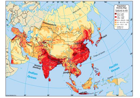 Asia population density. - Maps on the Web