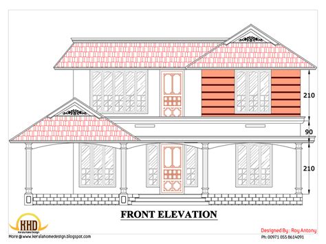 2d house plan - Sloping/Squared roof | Indian House Plans