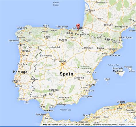 MAP OF SAN SEBASTIAN SPAIN - Imsa Kolese