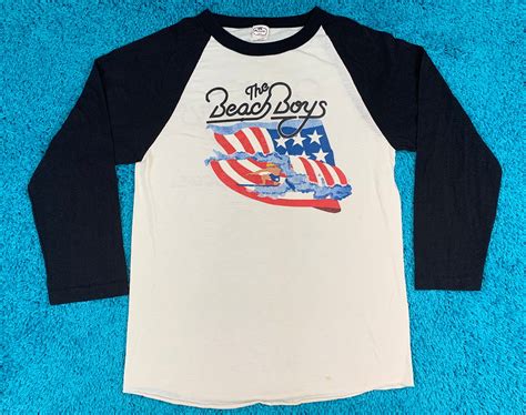 S/M * vtg 80s 1982 The Beach Boys raglan tour t shirt * small medium ...