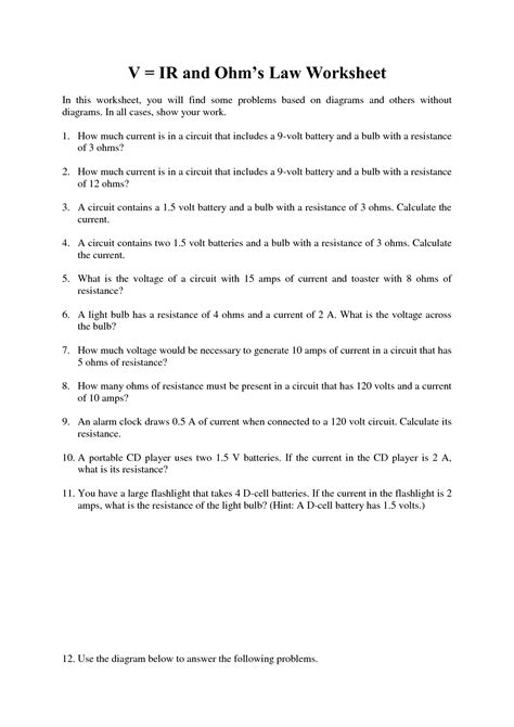 15 Ohms Law Practice Worksheet / worksheeto.com