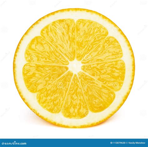 Half Of Lemon Fruit Slice Isolated On White Stock Photo - Image of piece, path: 113079630