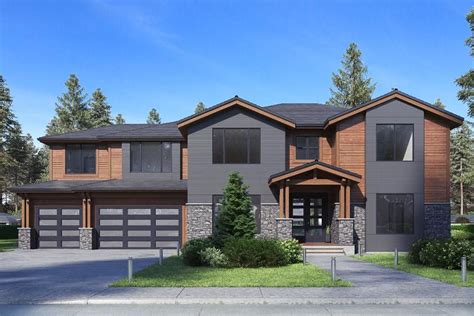 Plan 666068RAF: Two-Story Modern Mountain Home Plan with Second-Level Master in 2020 | Modern ...