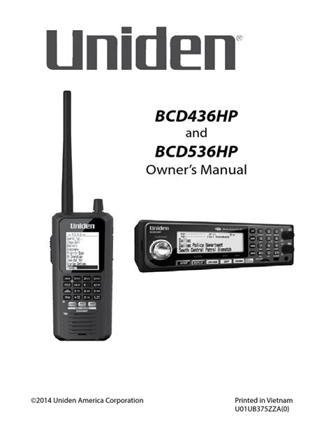 Uniden BCD536HP Scanner User Manual | PDF | Electromagnetic Interference | Transmitter