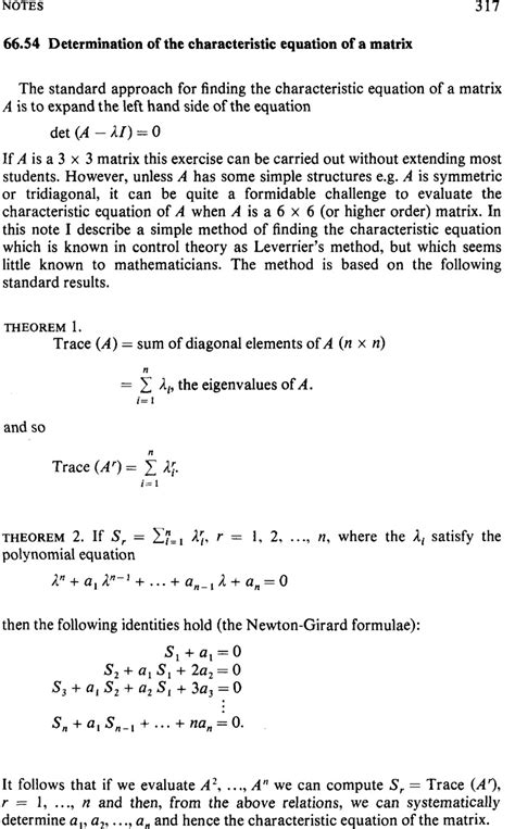 Determination of the characteristic equation of a matrix | The Mathematical Gazette | Cambridge Core