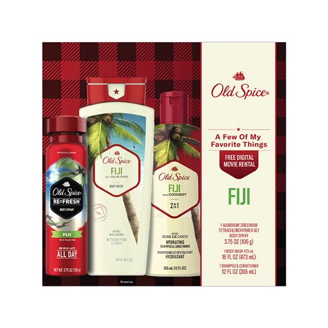 (Value $16) Old Spice Fiji Holiday Gift Pack: Body Spray + Body Wash + 2 in 1 Shampoo ...