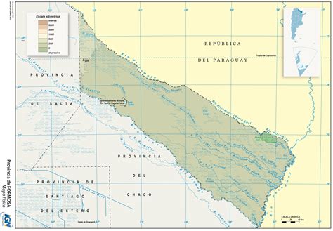 Physical map of the Province of Formosa, Argentina | Gifex