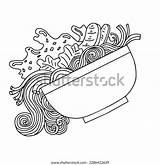 Design Noodle Ramen Coloring Page Outline Stock Vector Royalty Free  sketch template