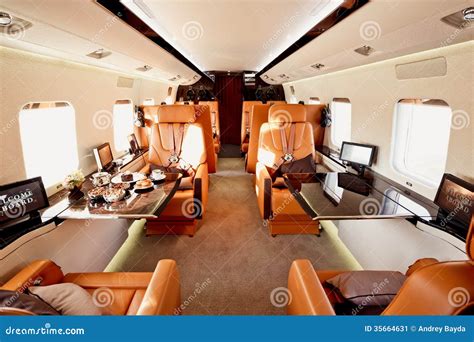 Private plane interior stock image. Image of business - 35664631