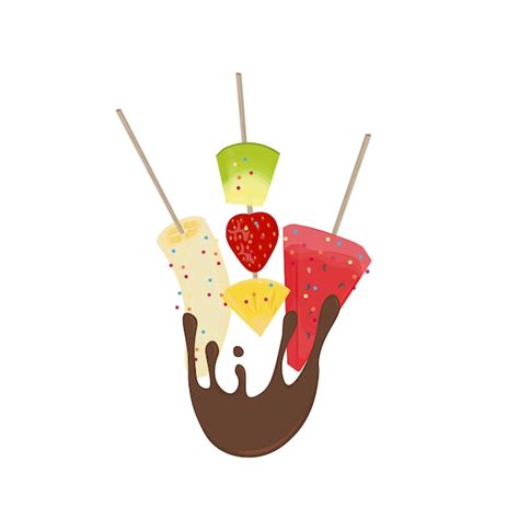 Premium Vector | Illustration Logo Fresh Fruit With A Skewer And Dipped In Chocolate or Es Kul Kul