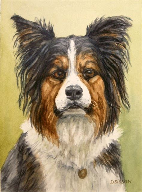 Daily Painting Projects: Border Collie Stare Portrait Watercolor ...