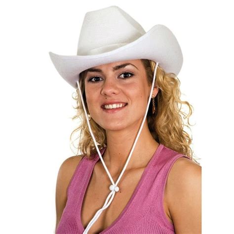 Adult Deluxe White Felt Hat Cowboy Cowgirl Costume Accessory Western Sheriff - C2125SI2NRX