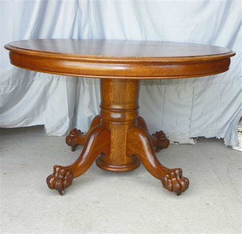 Bargain John's Antiques | American Antique Round Oak Dining Table with 4 Original Leaves Made by ...