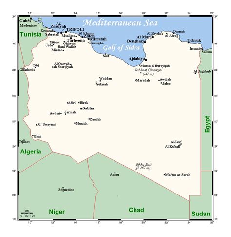 Detailed map of Libya with cities | Libya | Africa | Mapsland | Maps of the World