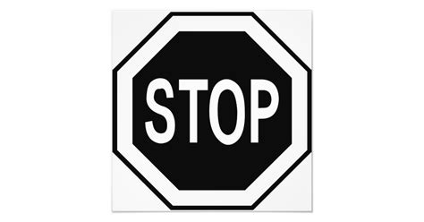 Stop Symbol Sign - Black on White | Zazzle