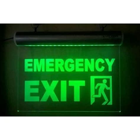 LED Exit Sign Board, Shape: Rectangle, for Emergency Lighting at Rs ...