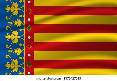 Valencia Waving Flag Illustration Regions Cities Stock Illustration 1375435763 | Shutterstock