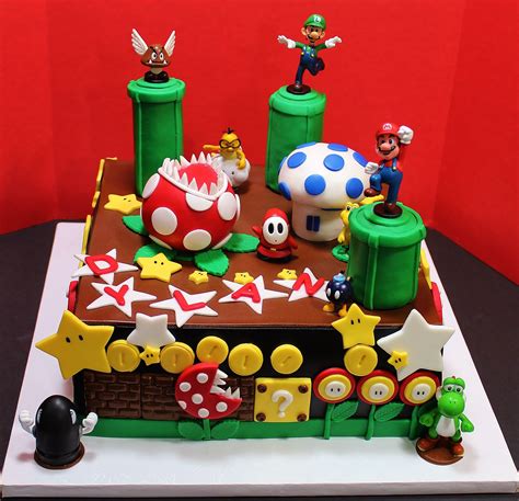 Super Mario Birthday Cake by Cecy Huezo . www.delightfulcakesbycecy.com | Mario bros birthday ...