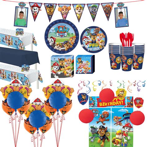 Party City PAW Patrol Adventures Ultimate Tableware Supplies for 24 Guests, Include Plates ...