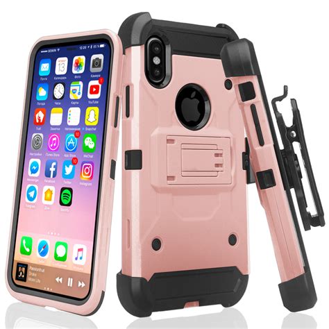 Apple iPhone X, Iphone 10 Case, Rugged Tri-Defender Hybrid Holster [Ki – SPY Phone Cases and ...