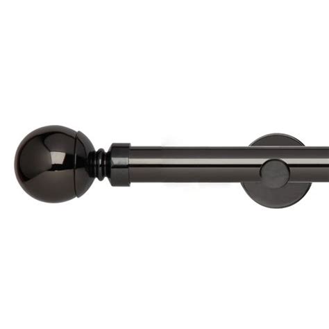 28mm Neo Black Nickel Ball Finial Eyelet Curtain Pole Ready Made Curtain Pole | Curtain poles ...