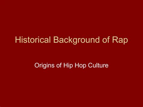 A Brief History of Rap