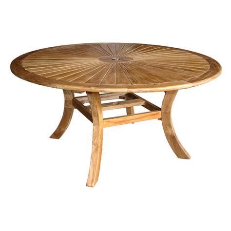 Chic Teak Sun Teak Round Patio Dining Table - Walmart.com - Walmart.com