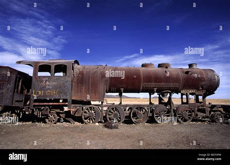 Train cemetery, Uyuni, Bolivia Stock Photo - Alamy