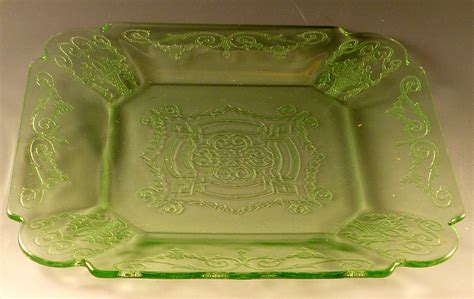 Lorain Depression Glass – Beautiful Basket Pattern in Green and Yellow from Indiana