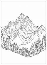 Mountain Coloring Pages  Explore Natures Beauty With Color CrayonAZCom sketch template