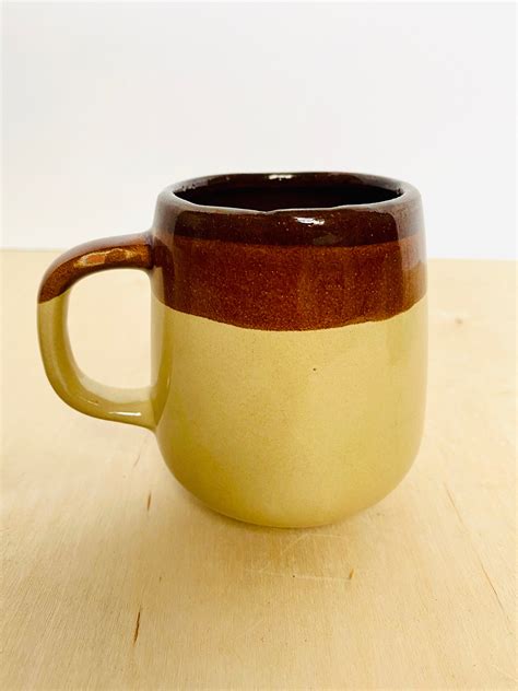 Vintage Glazed Stoneware Coffee Mugs, Made in Taiwan