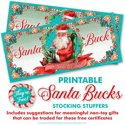 Printable Santa Bucks: Fun Stocking Stuffers for Christmas